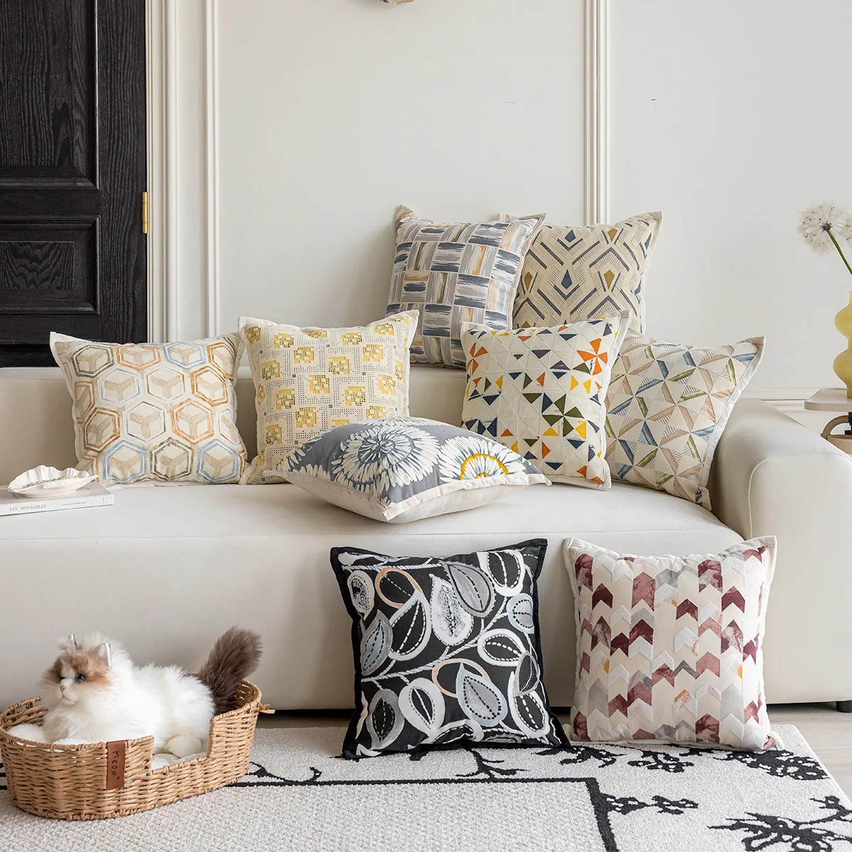 이wana poszewka na poduszkę sofę nowoczesna i minimalistyczna do dekoracji salonu