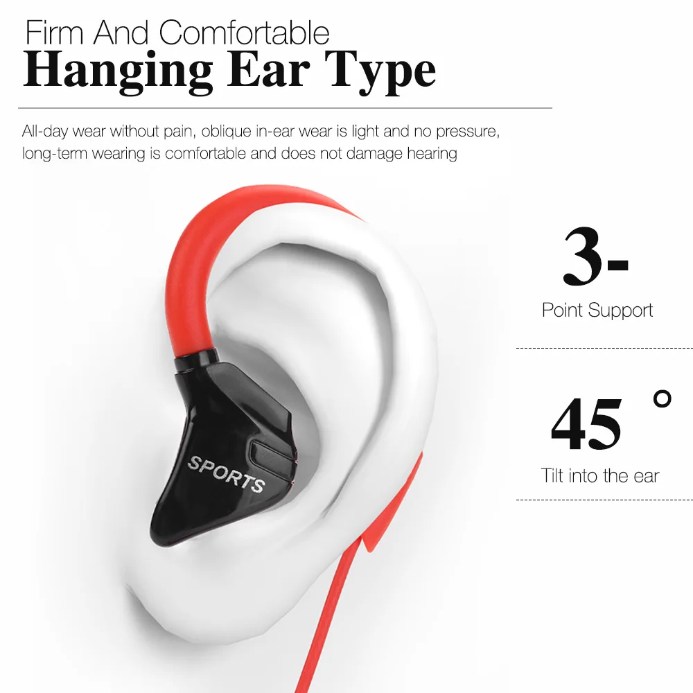 3.5mm Ear Hook Earphones Sport Running Headphones For iPhone Samsung Xiaomi pocophone In-Ear wired Waterproof Headsets with Mic - купить по