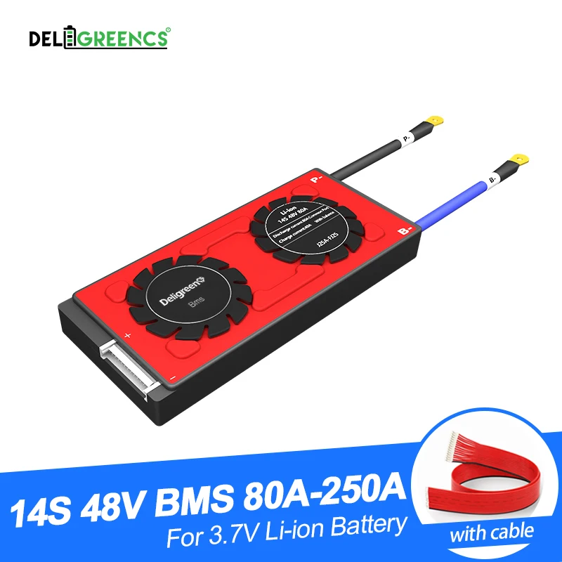 

Deligreen 14S Battery BMS 80A 100A 120A 150A 58.8V 3.7v lithium battery pack with waterproof and balance function BMS Accessorie