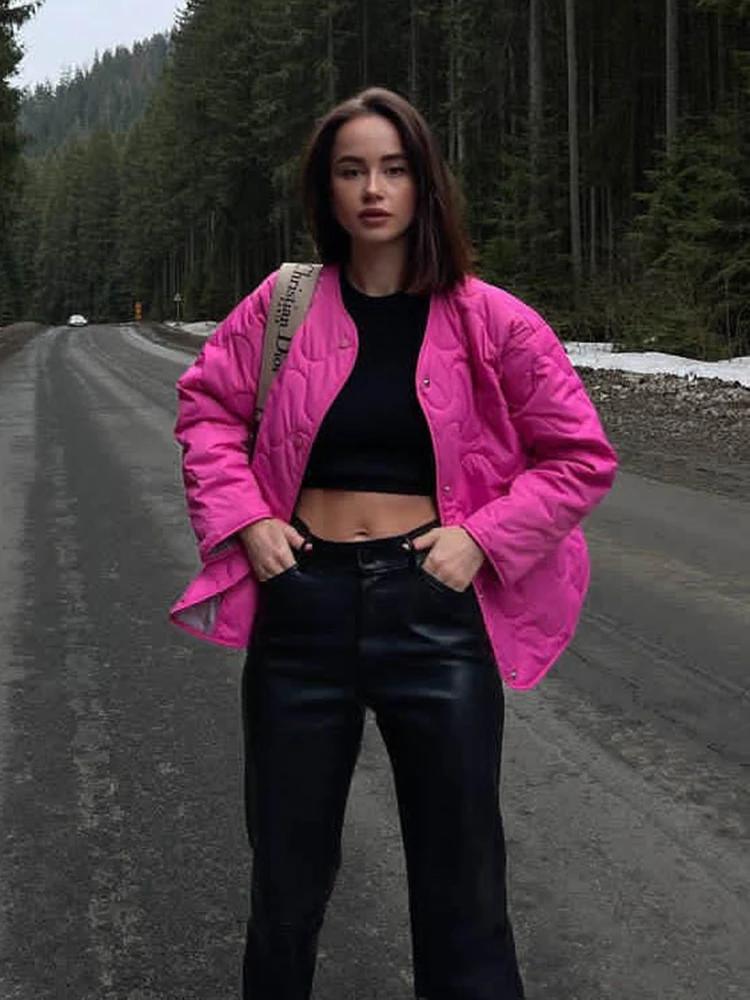 Cryptographic Fall Winter Single Breasted Quilted Coats and Jackets for Women Warm Parkas Trench Coat Warm Loose Jackets Clothes