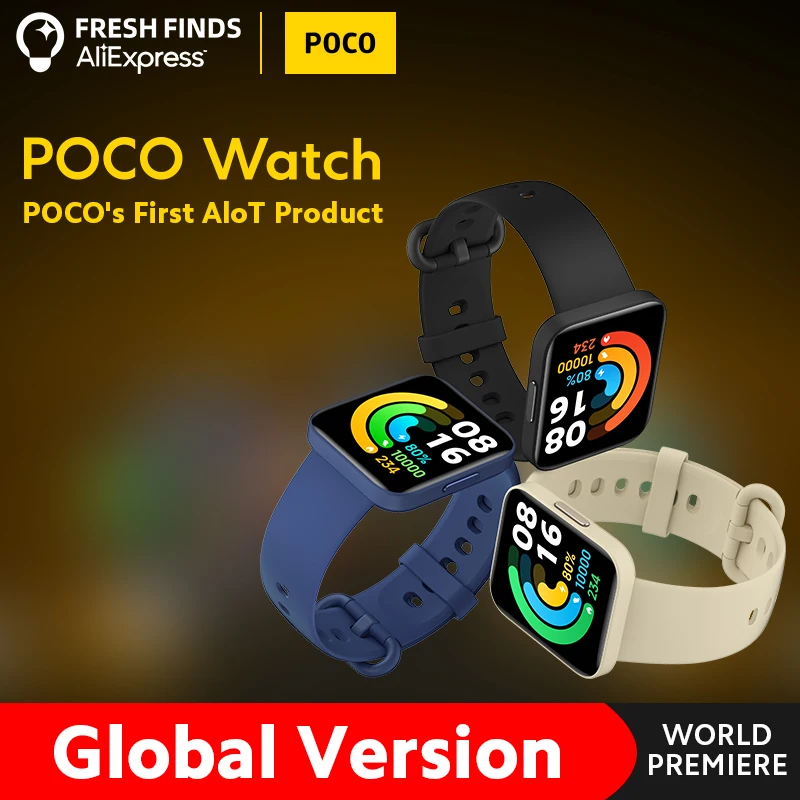 [World Premiere] Global Version POCO Watch SpO2 Measurement 1.6 AMOLED Colorful Touch Display 14 Days Battery GPS Smart Watch