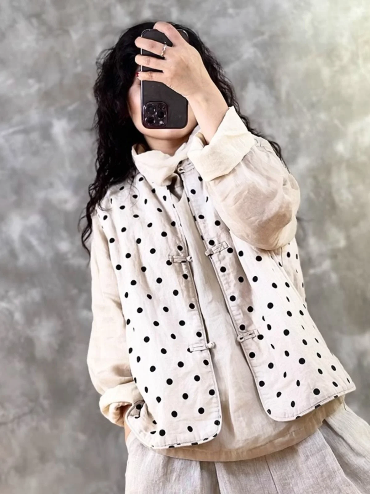 Новый китайский жилет из хлопка и льна с пряжкой в стиле ретро верхняя одежда для