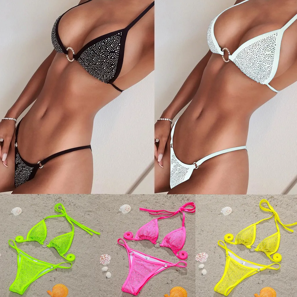 

Sexy Bikini Diamond Inlaid Women's Swimsuit Luxury Woman Swimsuit Beachwear Sexi Set Stylish Woman Bikini