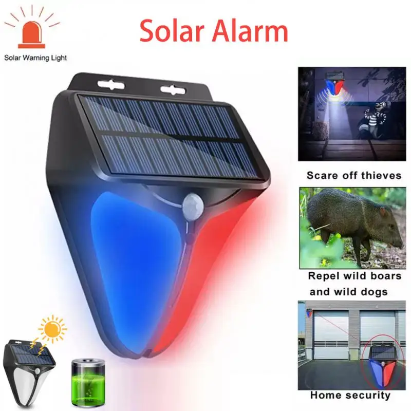 

Alarm Siren Motion Sensor Home Yard Outdoor Wireless Solar Powered Strobe Light Siren Waterproof Flash Alarm Lamp Strobe Alarm