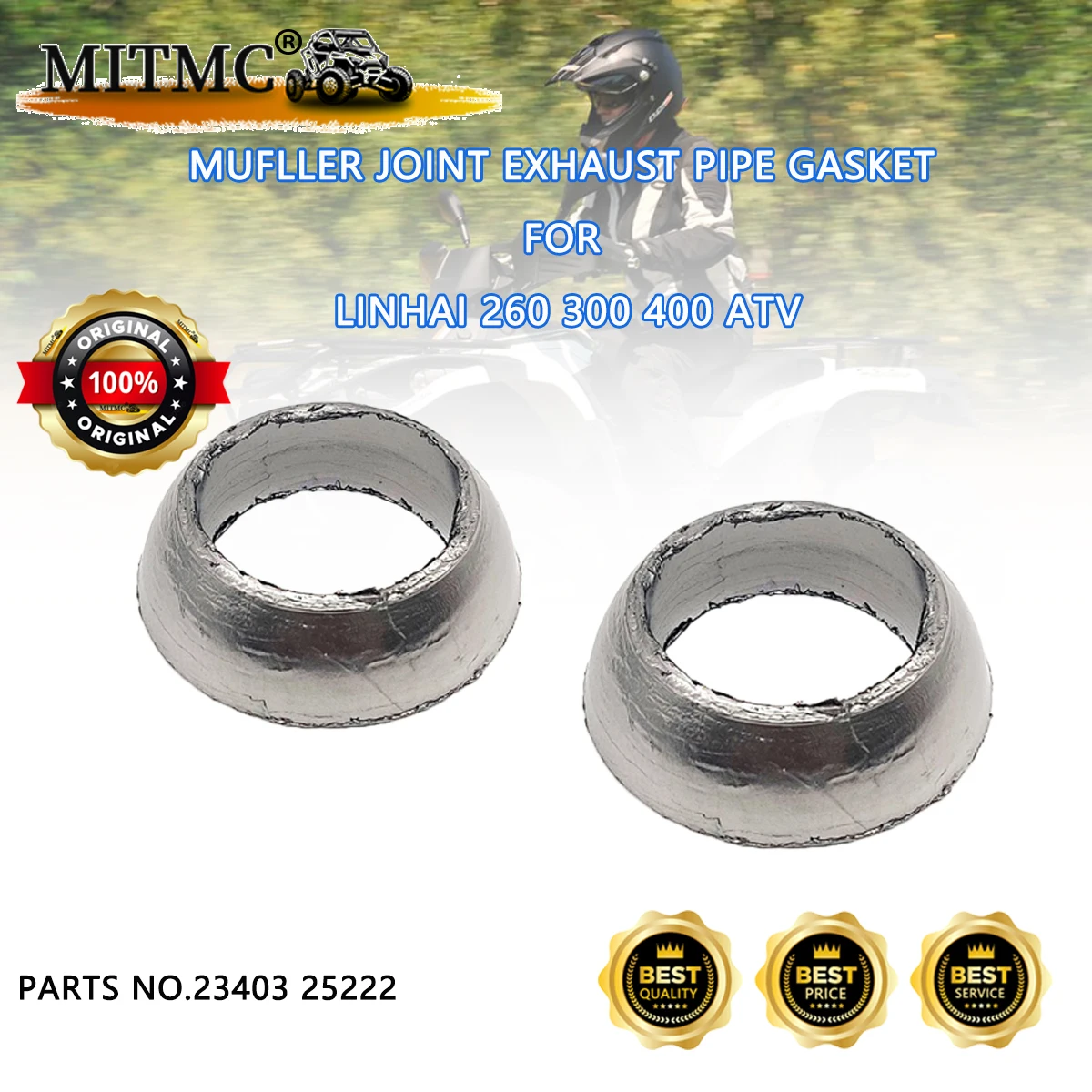 

2 шт. прокладка выхлопного уплотнения глушителя для Linhai 260 300 400 ATV LH260 LH300 LH400 25222