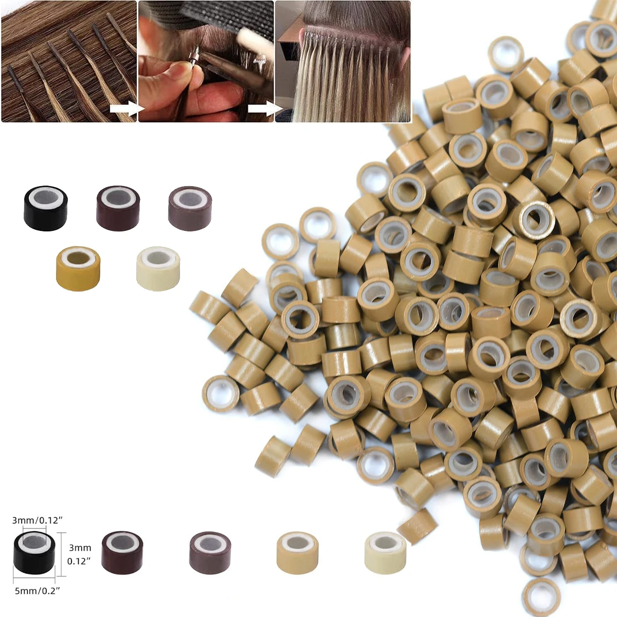 1 сумка 100 шт. 5 0*3 0 мм алюминиевое микрокольцо силиконовая подкладка звенья бусины