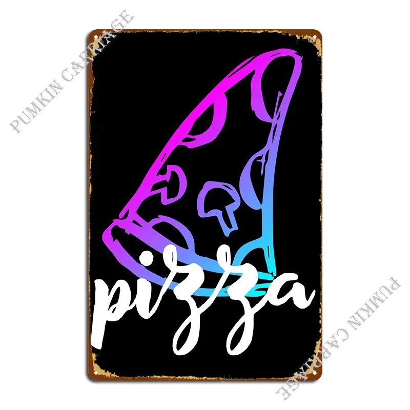 

Неоновая пицца еды 8 металлический плакат Настенная роспись винтажная роспись проектирование оловянного знака плакат