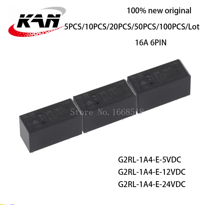 Бесплатная доставка, 100% Φ новое оригинальное реле 6Pin 16A 250Vac G2RL 1A4 E DC5V 12V 24V
