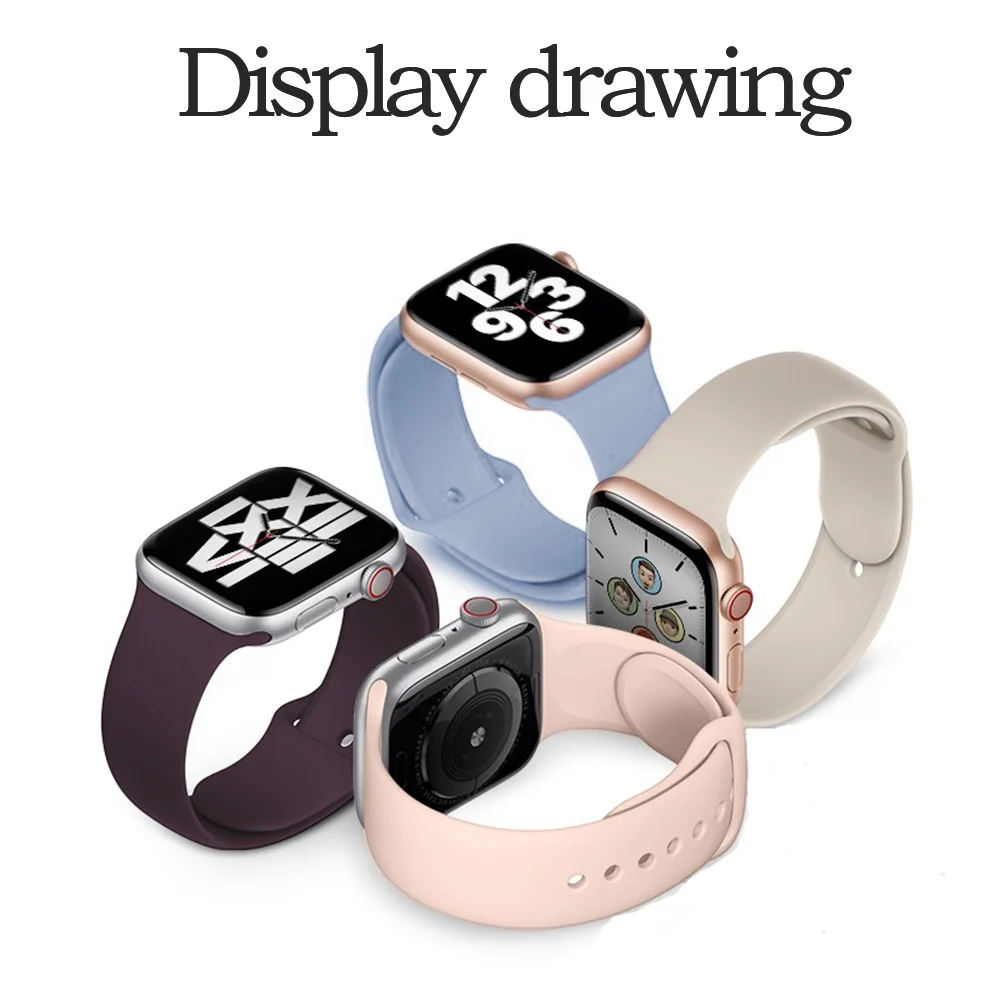 Silicone Strap For Apple Watch Band 44mm 45mm 49mm 41mm 40mm 42mm 38mm 45 44 mm bracelet iwatch Ultra series 7 se 3 4 5 6 8