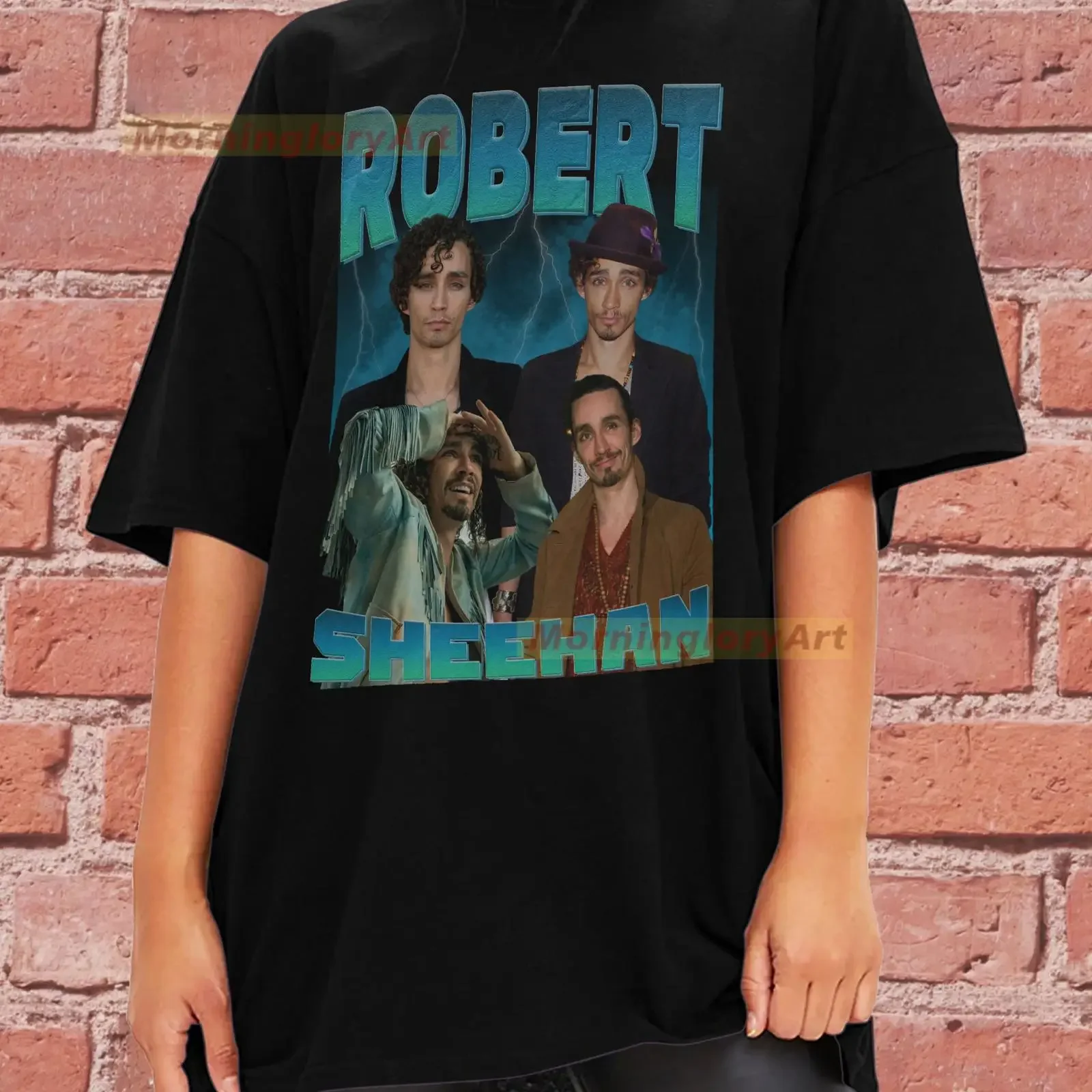 Фото Футболка-свитшот Robert Sheehan, хлопковая одежда, винтажный стиль, универсальный топ для повседневной носки, унисекс, модная одежда №1