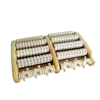 3 5 row wooden foot massage roller acupressure trigger point relax pain stress relief shiatsu roller foot massager care tools