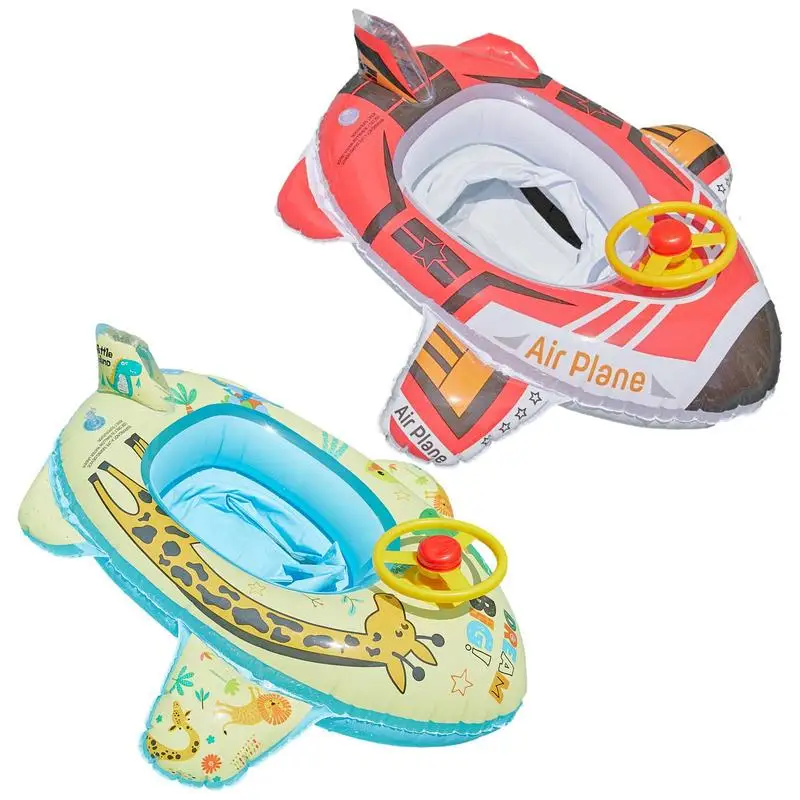 

Inflatable Swimming Ring Aircraft Funny Inflatable Airplane Swim Float Seat Boat Newborn Swimming Ring Steering Wheel Design
