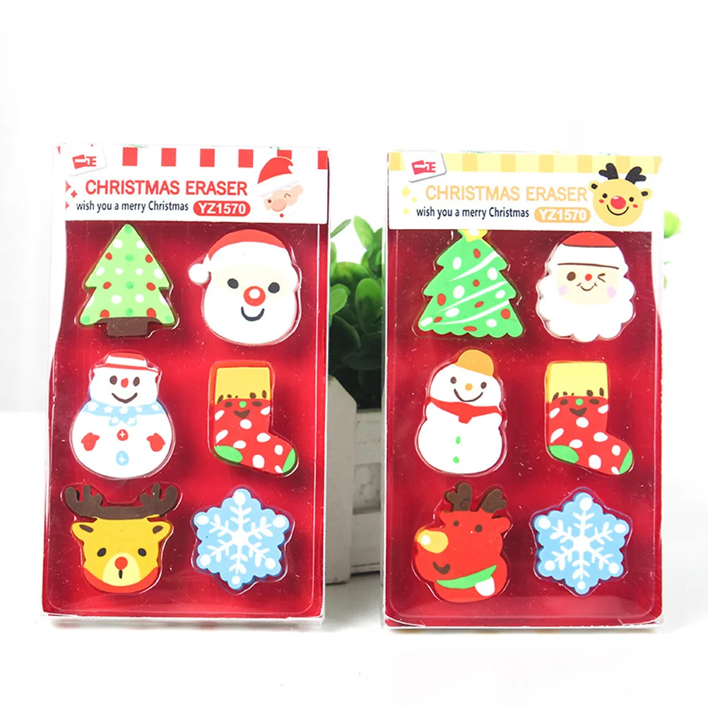 

Erasers Christmas Eraser School Bulktree Puzzle Toysmini Supplies Cartoongift Santa Cap Characters Rewards Class Kids