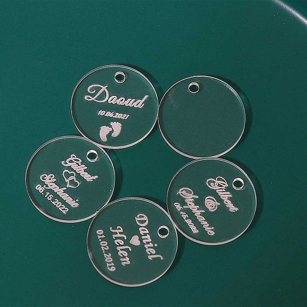 

Персонализированная акриловая бирка с гравировкой, золотая