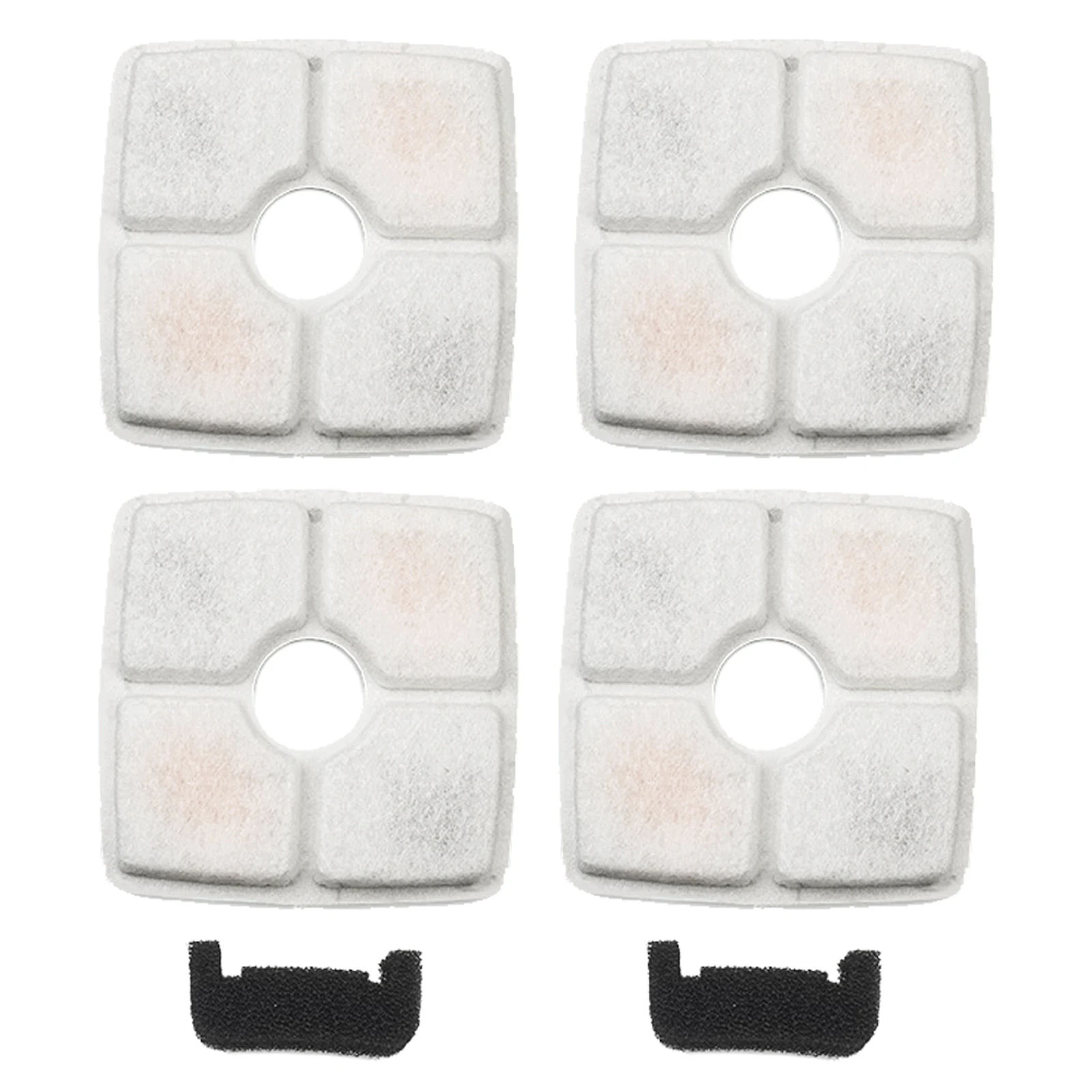 

4pcs Pet Fresh Automatic Flower Dispenser Feeder Active Carbon With Resin Drinking Cat Water Fountain Filters Replacement Square