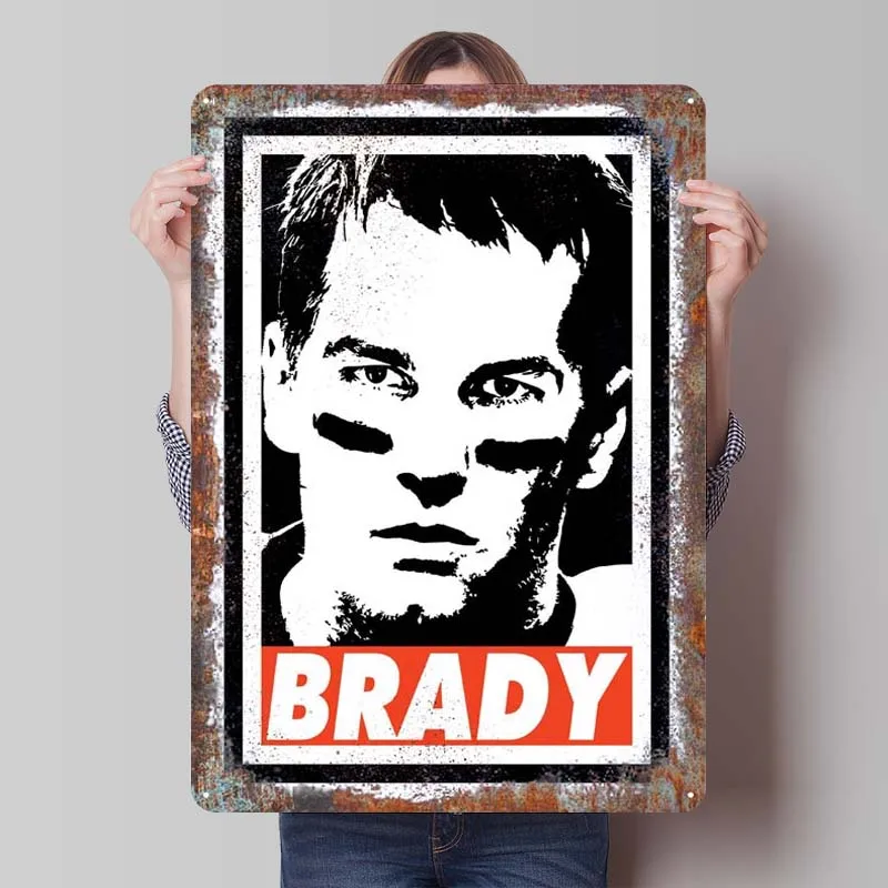 Знак Тома Брэди персонализируемый спортивный плакат ретро металлические