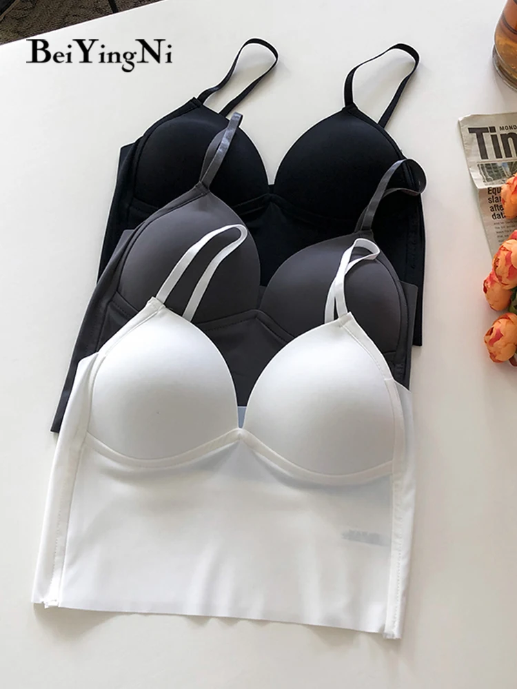 

Топ Beiyingni Женский, пикантная модная майка на бретелях-спагетти, верхняя одежда, простой мягкий Бралетт, футболки для девушек, клубная одежда