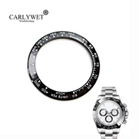 carlywet wholesale high quality ceramic black with white writing watch bezel for daytona 116500 116520