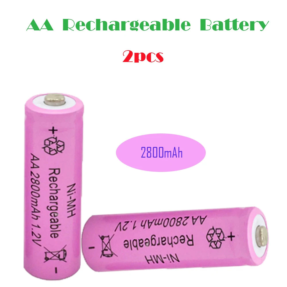 

Hot Sale AA 2/4/6/8PCS 2800mAh 1.2V Rechargeable Battery NI-MH Batteries For Camera Toys Remote Control Pre-Charged 2A