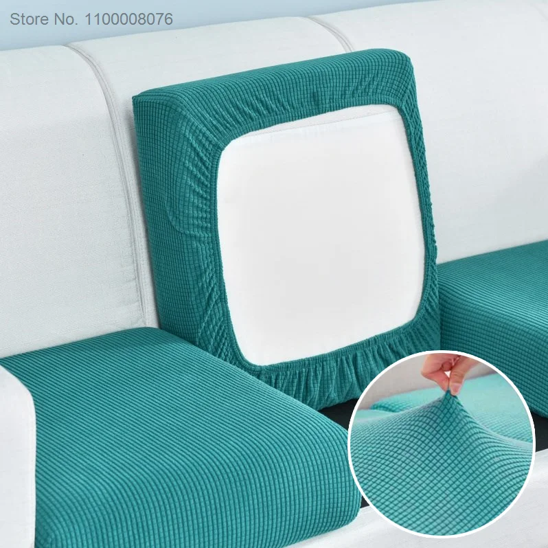 

1 Piece Polar Fleece Fabric Sofa Cushion Cover Stretch Sofa Covers Elastic Seat Cushion Case For Living Room 1/2/3/5 Seat
