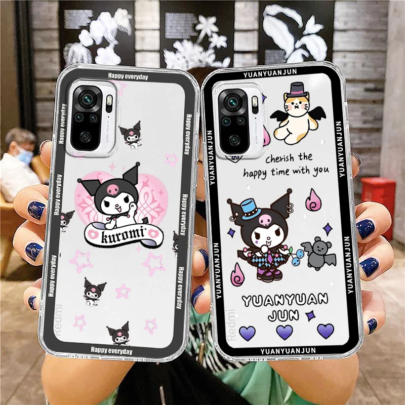 

Kuromi Gute Anime For Xiaomi Redmi Note 12 10 11 9 Pro Plus Speed 11S 11T 10S 9T 5G Transparent Phone Case Cover