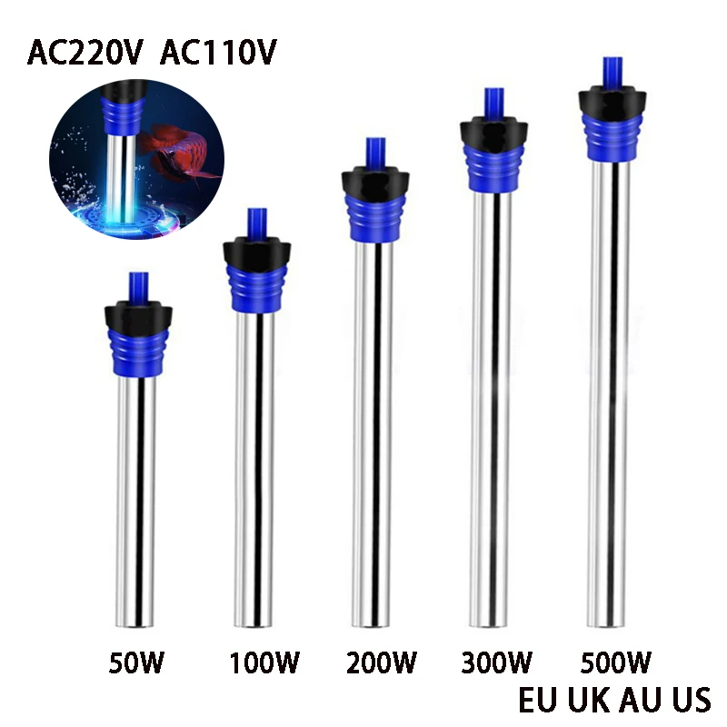 

Fish tank heating rod 50W/100W/200W/300W/500W stainless steel adjustable aquarium heater submersible thermostat heating rod