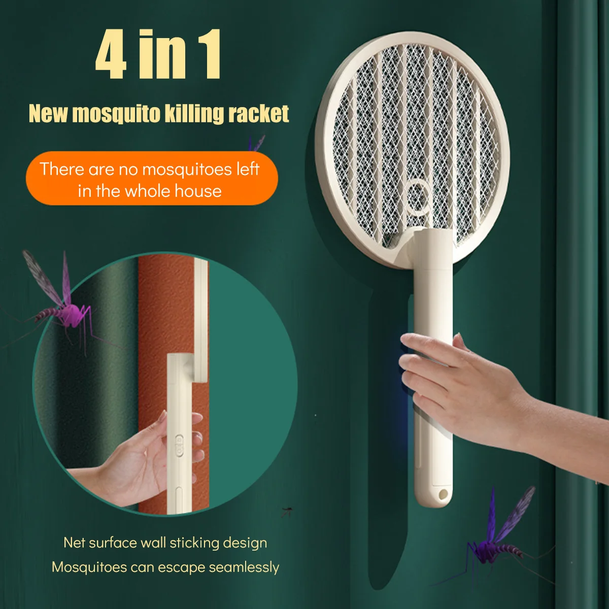 

Electric Mosquito Swatter Bug Zapper Racket 2 in 1 Insects 3000V Mosquito Killer Lamp USB Rechargeable Fly Swatter Foldable bat