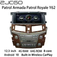 zjcgo car multimedia player stereo gps radio navi navigation android 10 screen system for nissan patrol armada patrol royale y62