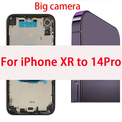 Задняя крышка для Xr до 14 Pro DIY корпус батарея средняя Рамка Замена для XR Like 14 Pro Корпус XR до 13 Pro