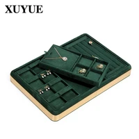 new jewelry display tray velvet leather metal empty plate necklace ring jewelry storage display display look pallet