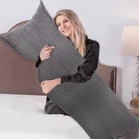 Полосатый вельветовый чехол для подушки 50x70 см 50x100 см 50x120 см плюшевое изометрическое постельное белье длинная наволочка для здорового стандарта
