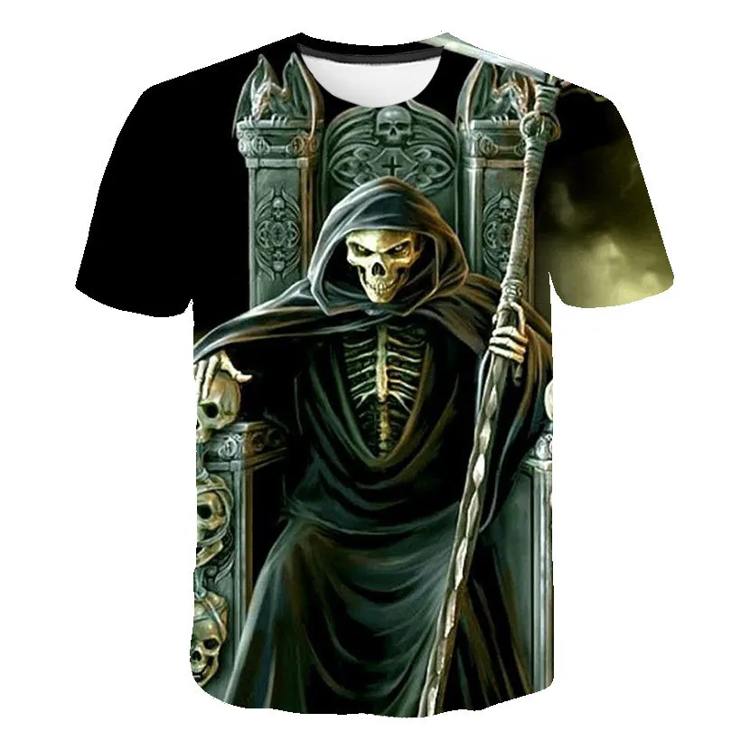 

Мужская футболка с принтом черепа в стиле панк-рок