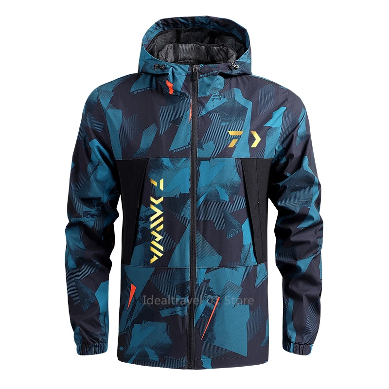 

Brand Men's Spring Autumn Fishing Jackets Cycling Quick Drying Windbreaker Outdoor Sports Jackets Hooded Fishing Clothing