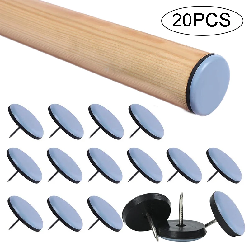 20Pcs 16/19/22/25mm Table Chair Foot Sliders Round Furniture Legs Pads With Screw Cabinet Sofa Glides Floor Protectors Sliders