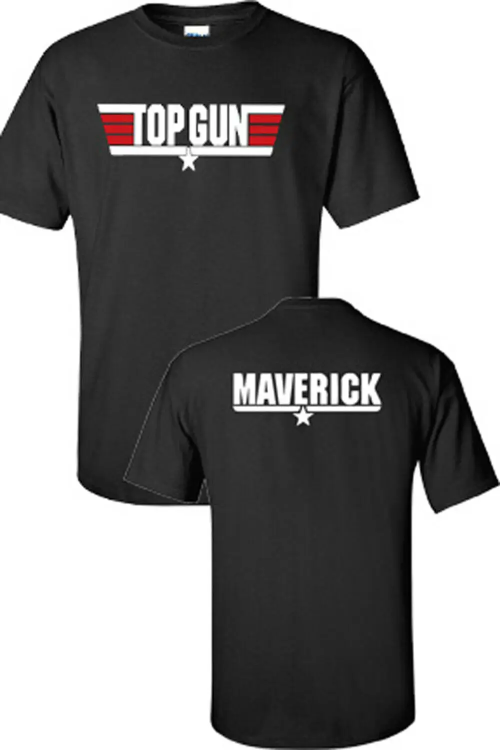 

TOP GUN Maverick Movie 80's Jet Pilot Men's Front Back Tee Shirt Tom Cruise 767
