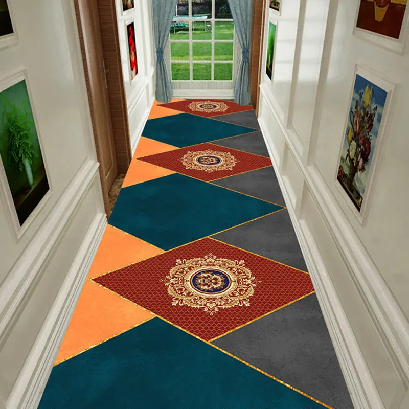 

Nordic Geometric Home Entrance/Hallway Rug Stair Carpet Long Kitchen Mat Corridor Carpets Hotel Aisle Floor Mat Office Bedroom