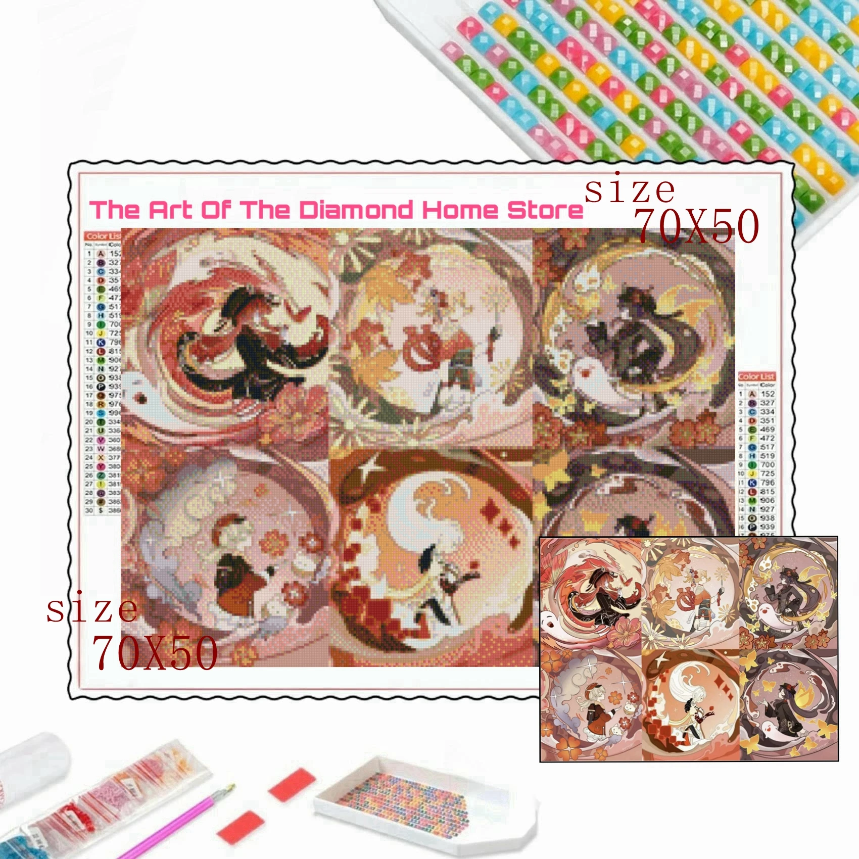 

Genshin Impact Painted Stitching 5D AB Diamond Painting Cartoon Character The Wanderer Crystal Cross Stitch Mosaic Home Decor