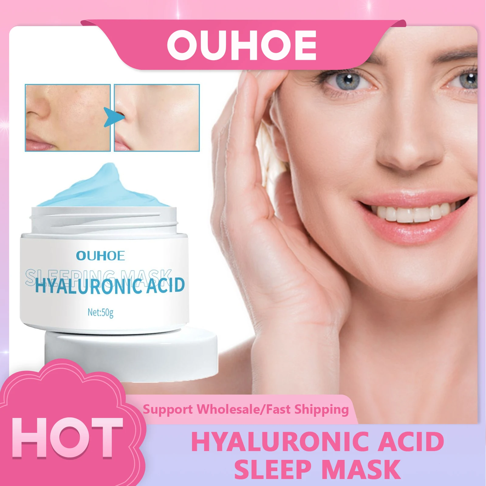 

Увлажняющая питательная маска для лица, с гиалуроновой кислотой