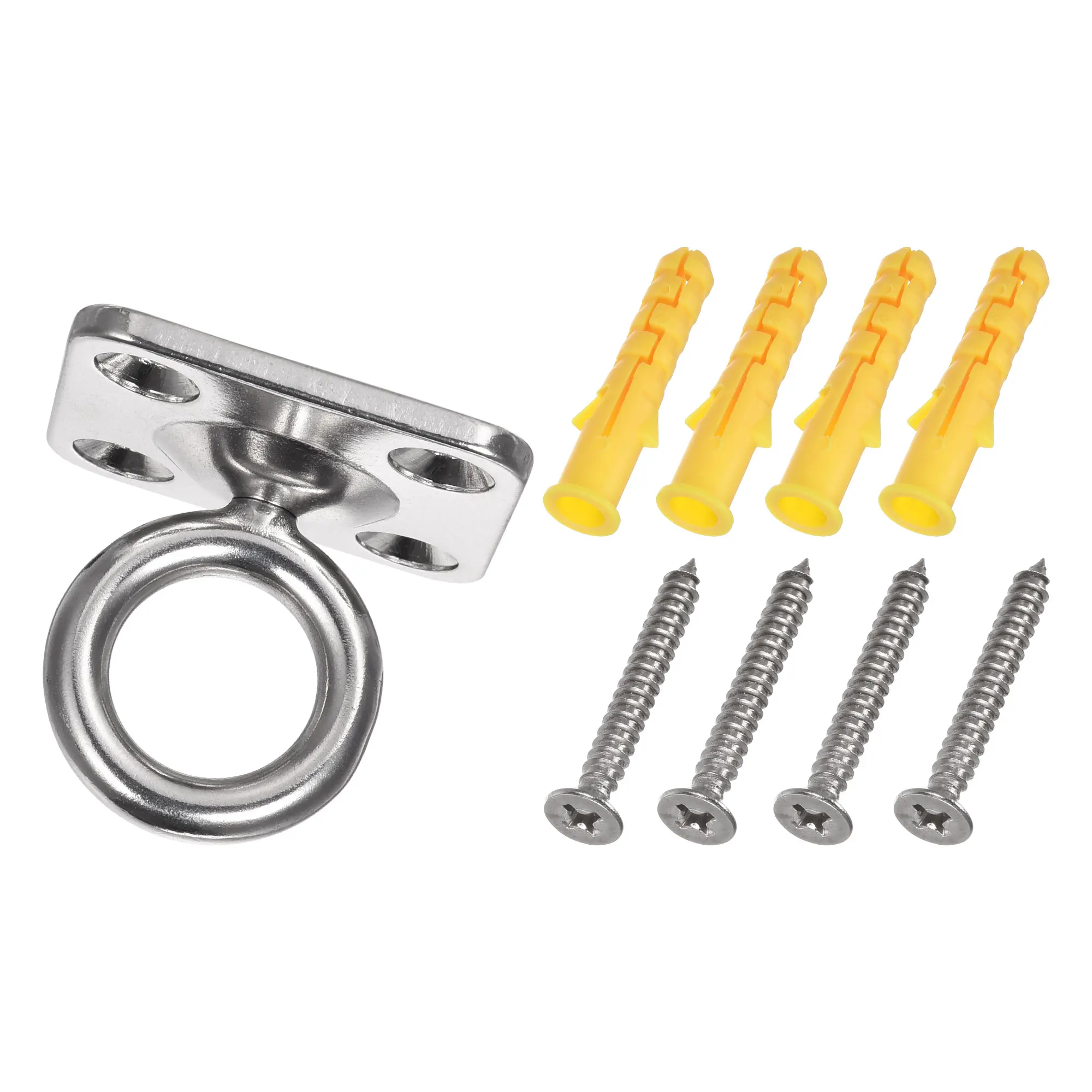 

Uxcell Ceiling Hooks 304 Stainless Steel Wall Mounted 35mm Square Plate 4 Pcs
