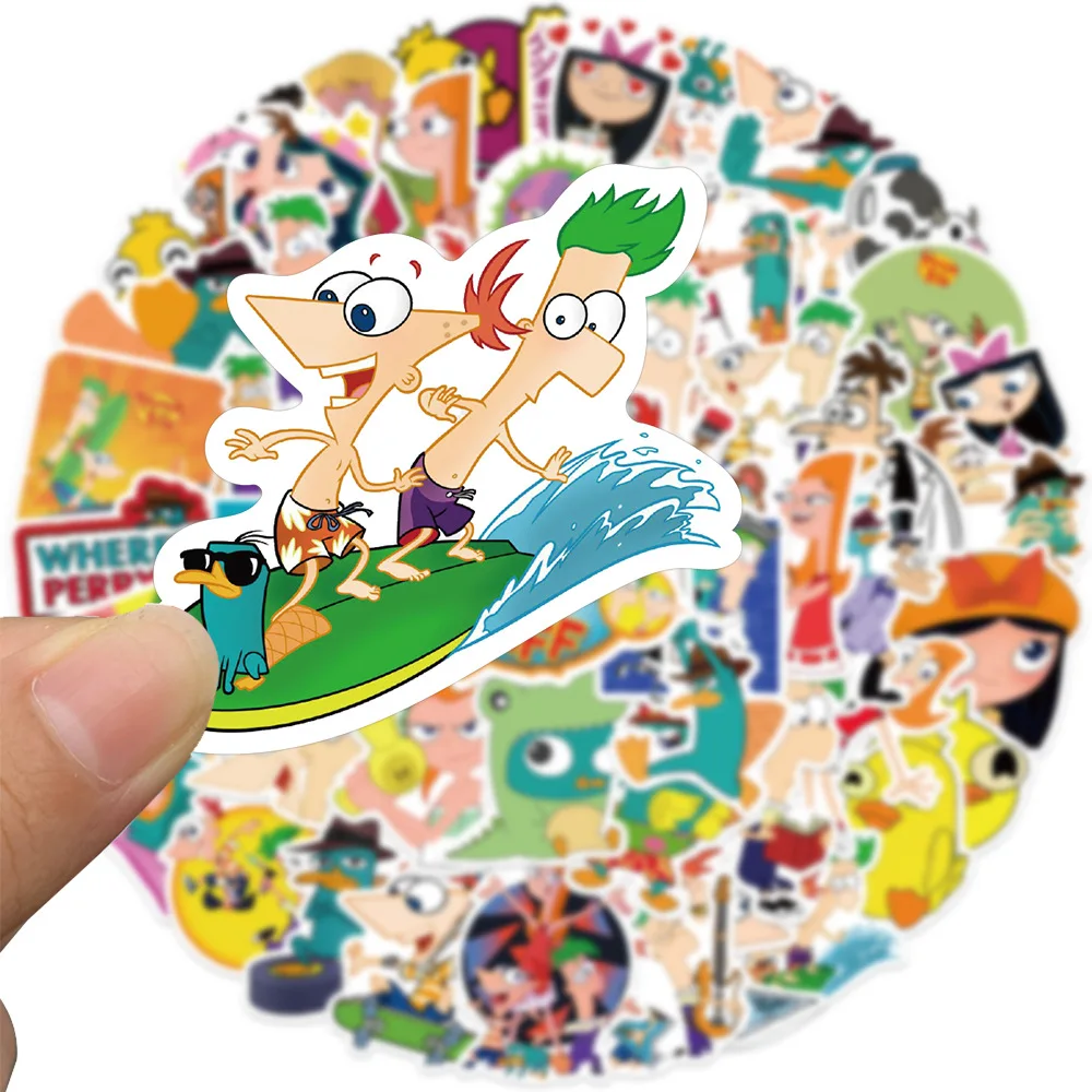 50 шт. классические Мультяшные наклейки для ТВ Phineas и Ferb граффити Декор чашка воды