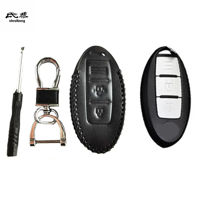 

Кожаный чехол для ключа автомобиля для Nissan Qashqai J10 J11 X-Trail T31 T32 Kicks Tiida Sylphy Murano 1 комплект