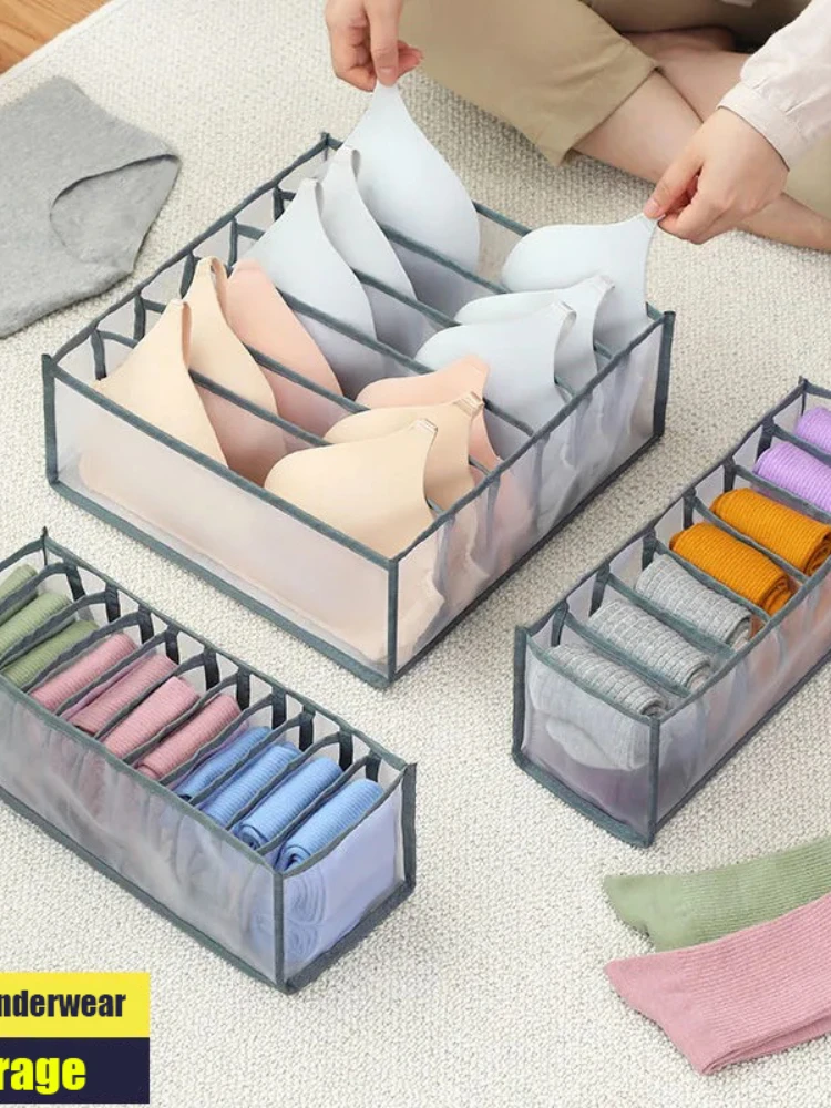 

Underwear Storage Organizer for Clothes Separated Socks Shorts Bra Storage Boxs Dormitory Closet Organizer Drawer Washable