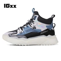 igxx mens ins punk hightop street sneakers men fashion high boot new casual for men bar luminous shoes high quality breathable