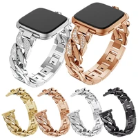stainless steel watchband accessories wristbands straps bracelet watch band for fitbit versa lite versa 2 bands with rhinestone