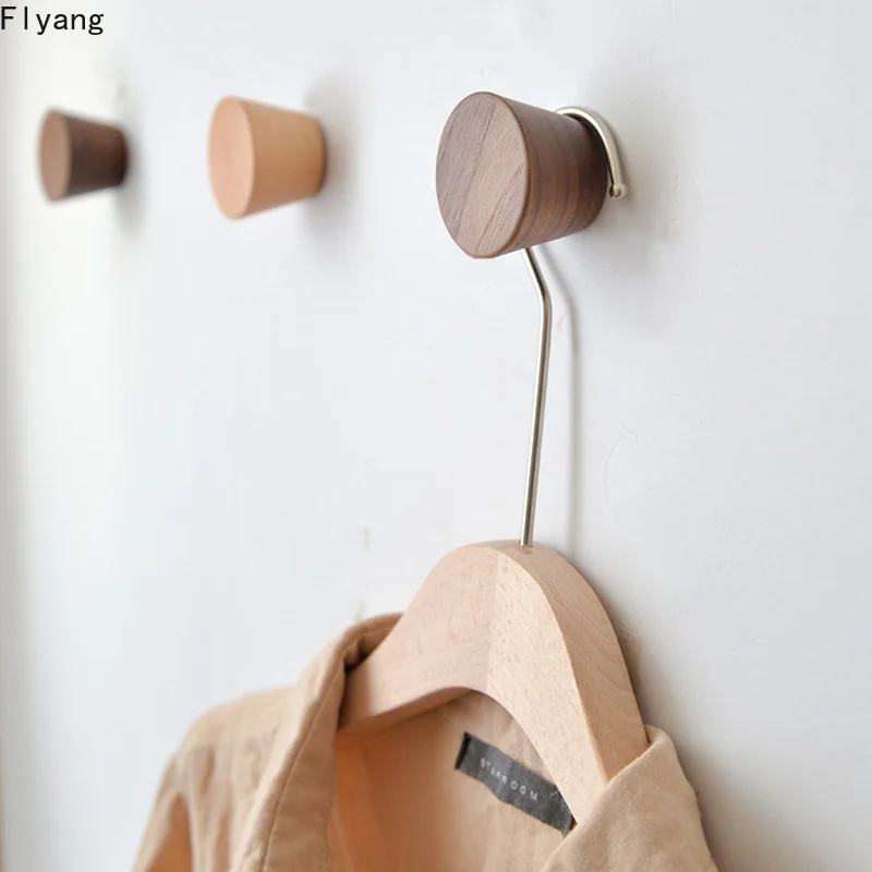 

tapered Nordic solid wood hook wall living room porch hanger decoration coat and hat wooden hook hanging towel rack hangers