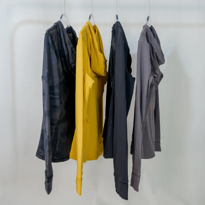 Lulu Women Long Sleeve Hooded Define Jacket Yoga Sports Coat Fleece Sweater Zipper Gymnasium Fast-drying Running Pockets Blouse