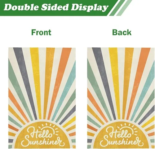 Фото Летний садовый флаг Double Standerd Welcome Hello Sunshine Garden Flags, 12x18 XXQ №4