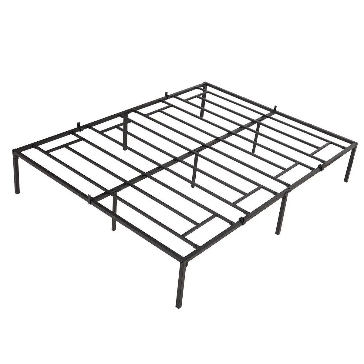 Flat Bed Queen Size Black 1530x2030x350mm Easy To Assemble Stylish Modern[us-stock]
