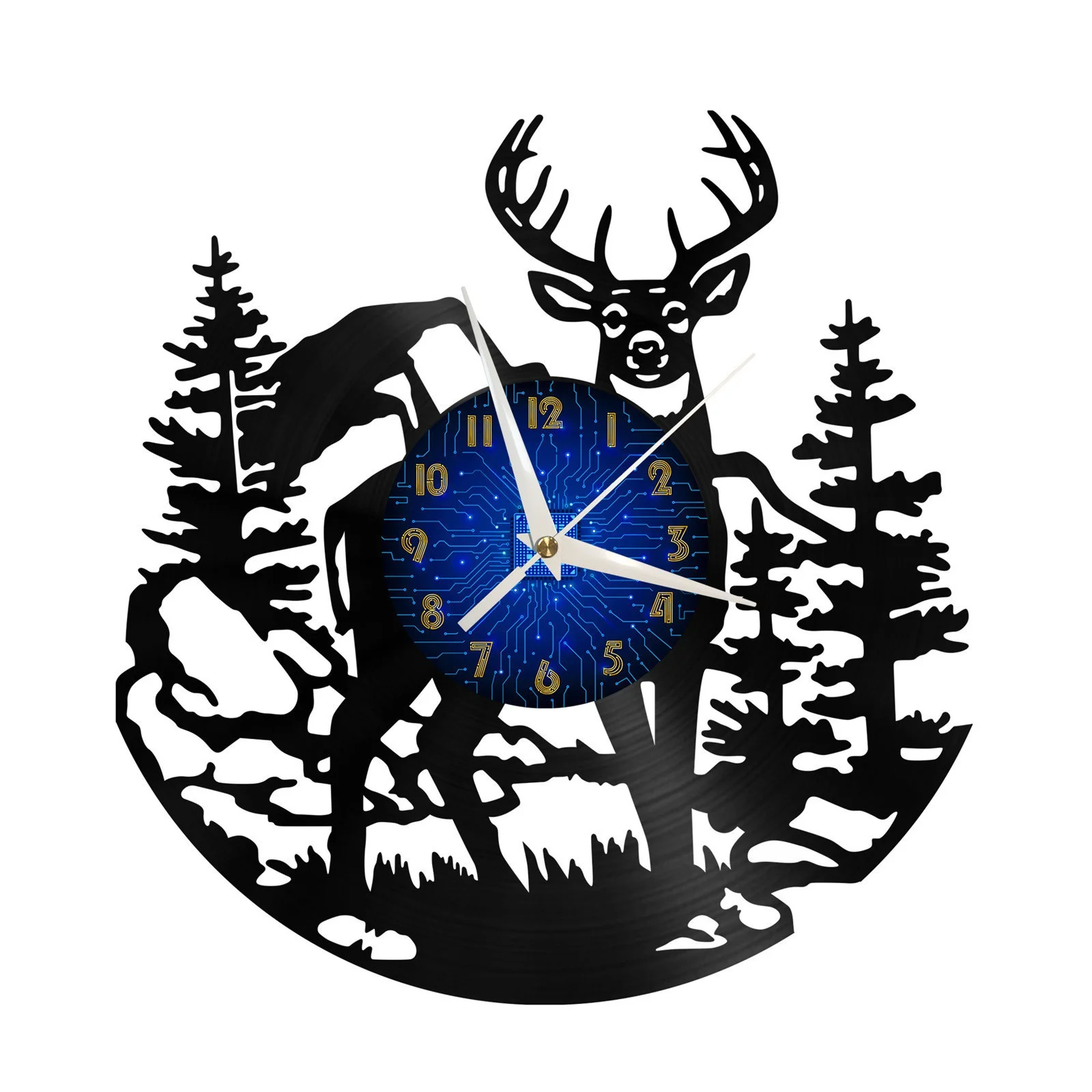 

Deer 3 Vinyl Record Wall Clock for Kitchen Wall Decor Wall Art