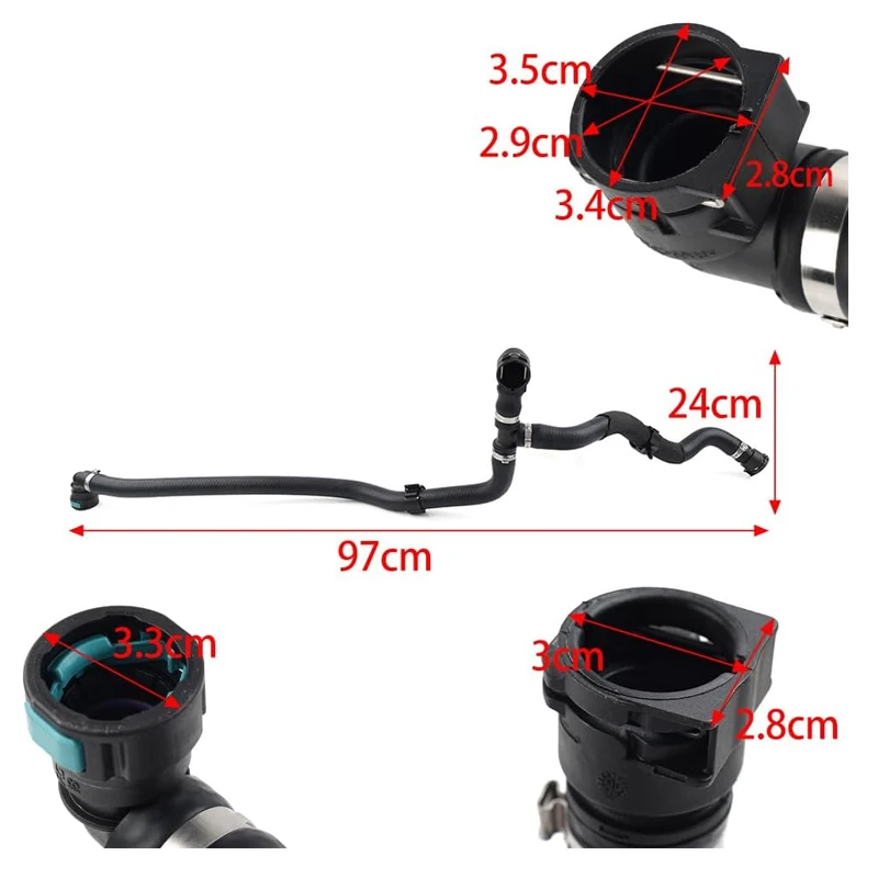 Водяной шланг двигателя для Land Rover Range Velar F-Pace AJ200 2 0L L560 250PS PT204 P250 P300 LR 091857